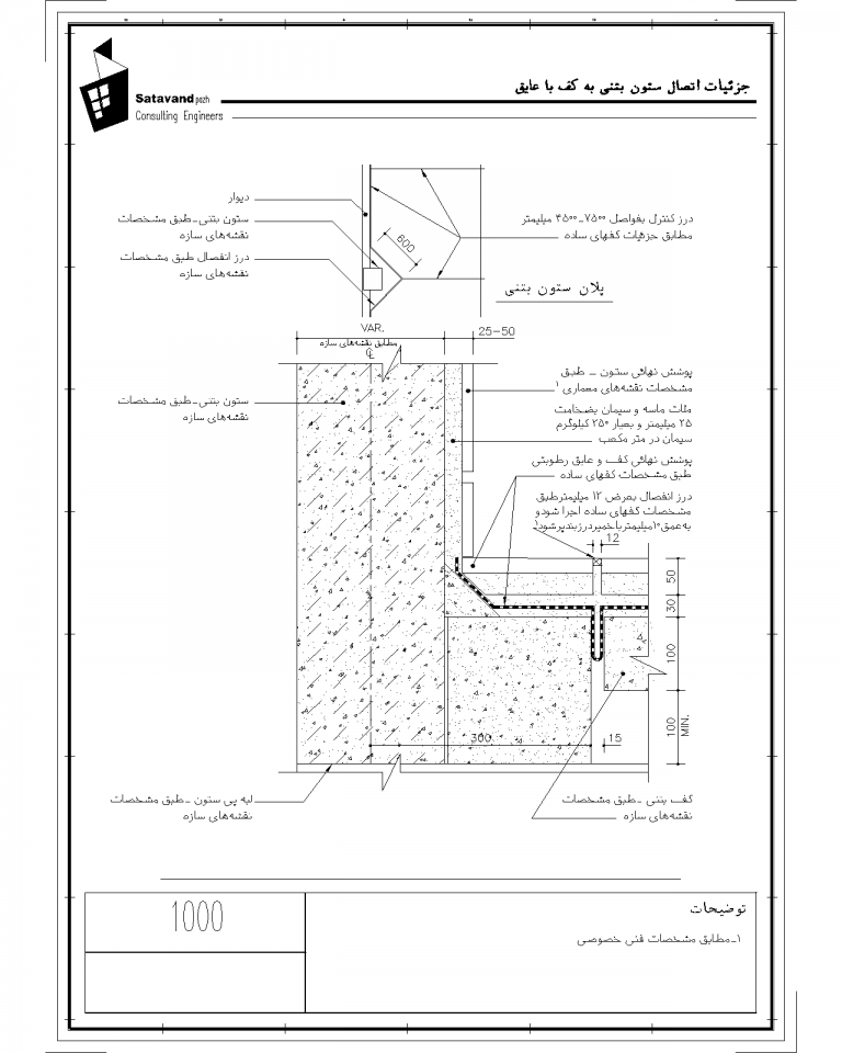 جزییات اتصال ستون بتنی به کف با عایق در همکف2 Model